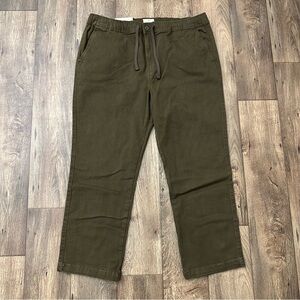 Mutual Weave Relaxed Taper Elastic Waist Chino Pants Men’s Size XL Green